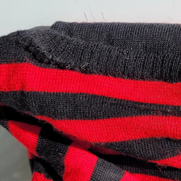 Vintage Biba Wool Black and Red Stripe Sweater Size S - Picture 5 of 6